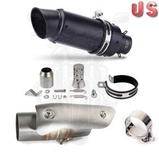 Us Black Muffler Tips For Suzuki Gsxr1000 Gsx-r1000 12-25 Exhaust Mid Link Pipe