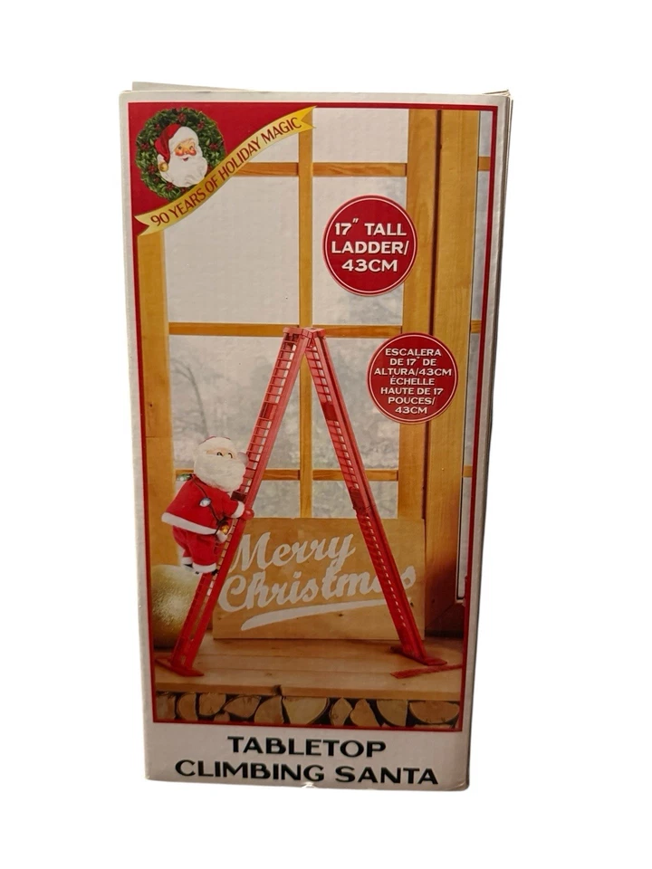Mr. Christmas Escalera Animada Escalada Santa 17” Mesa 90 Aniversario Nuevo en Caja Foto 4 de 4