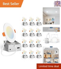 12 Pack LED Recessed Ceiling Light 4 Inch 5 CCT Dimmable High Brightness
