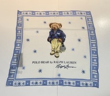 Polo Ralph Lauren Preppy Scarf Bandanna Bear Cream New W/Tags Women  s One Size