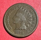 1878 US Indian Head Cent! VG Details! Semi Key Date! Old US Coin!