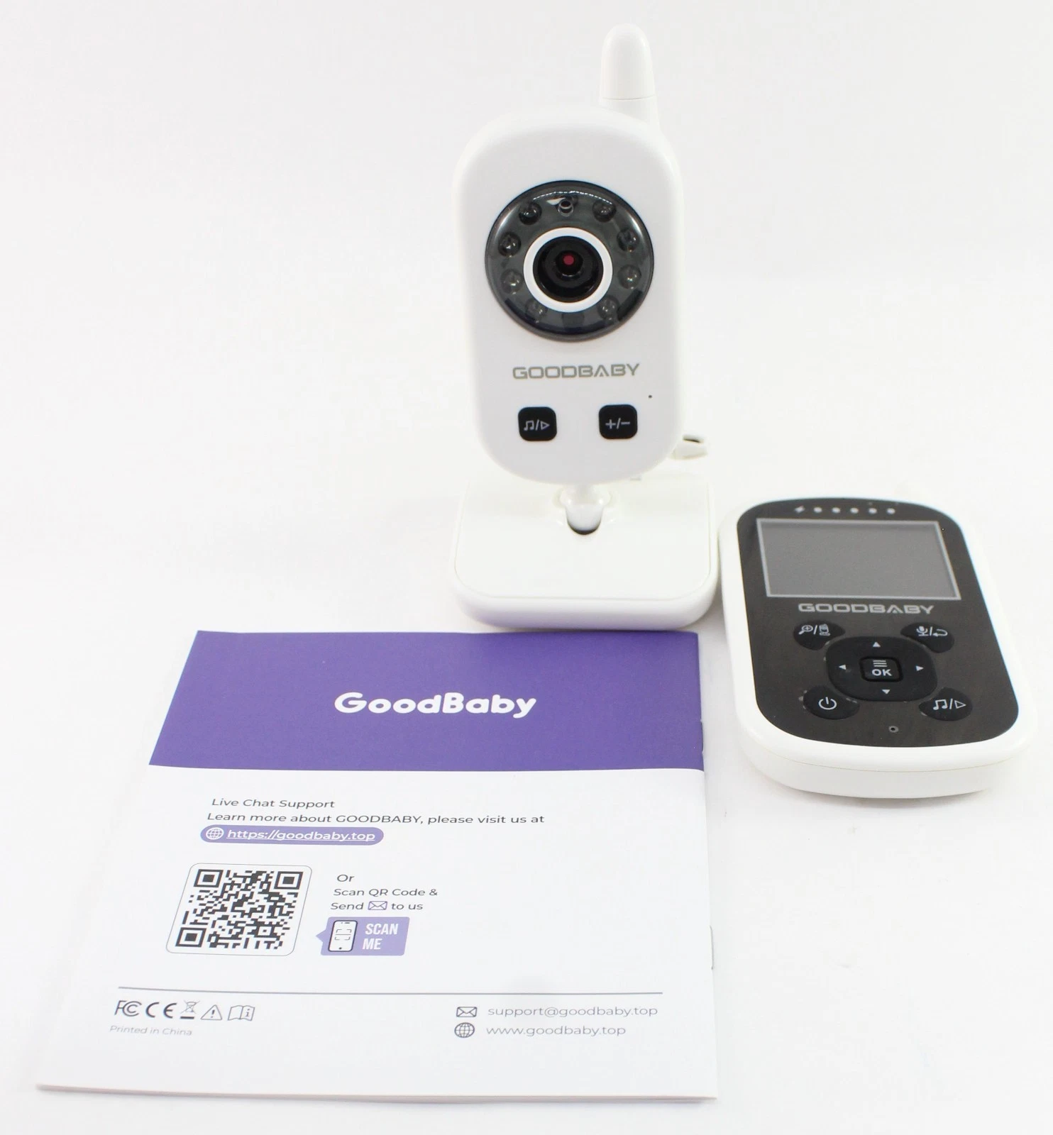 GoodBaby UU24V Video Baby Monitor with Camera and Audio - White