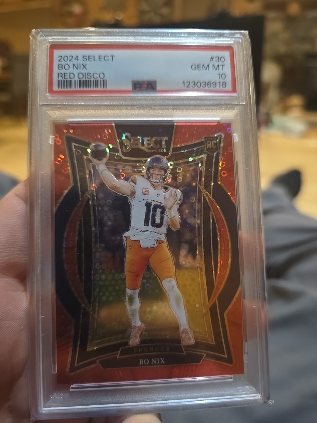 2024 Panini Select - Concourse Bo Nix #30 Red Disco Prizm /49 (RC)