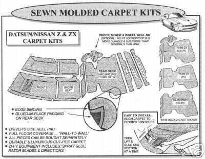 NEW Rear Deck Carpet Kit: Fits 280ZX Coupe 1979-1983 Datsun Nissan