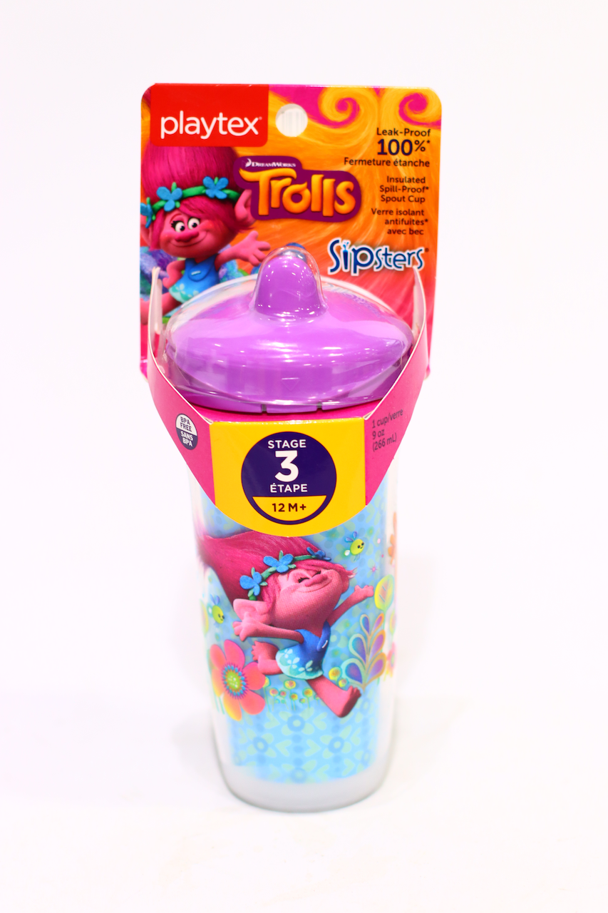 Playtex Sipsters Stage 3 Trolls Insulated Spout Sippy Cup, 9 Oz (Color May  Vary)