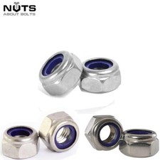 M4 M5 M6 M8 M10 M12 M16 M20 NYLOC NYLON INSERT LOCKING NUTS BZP A2 A4 STAINLESS
