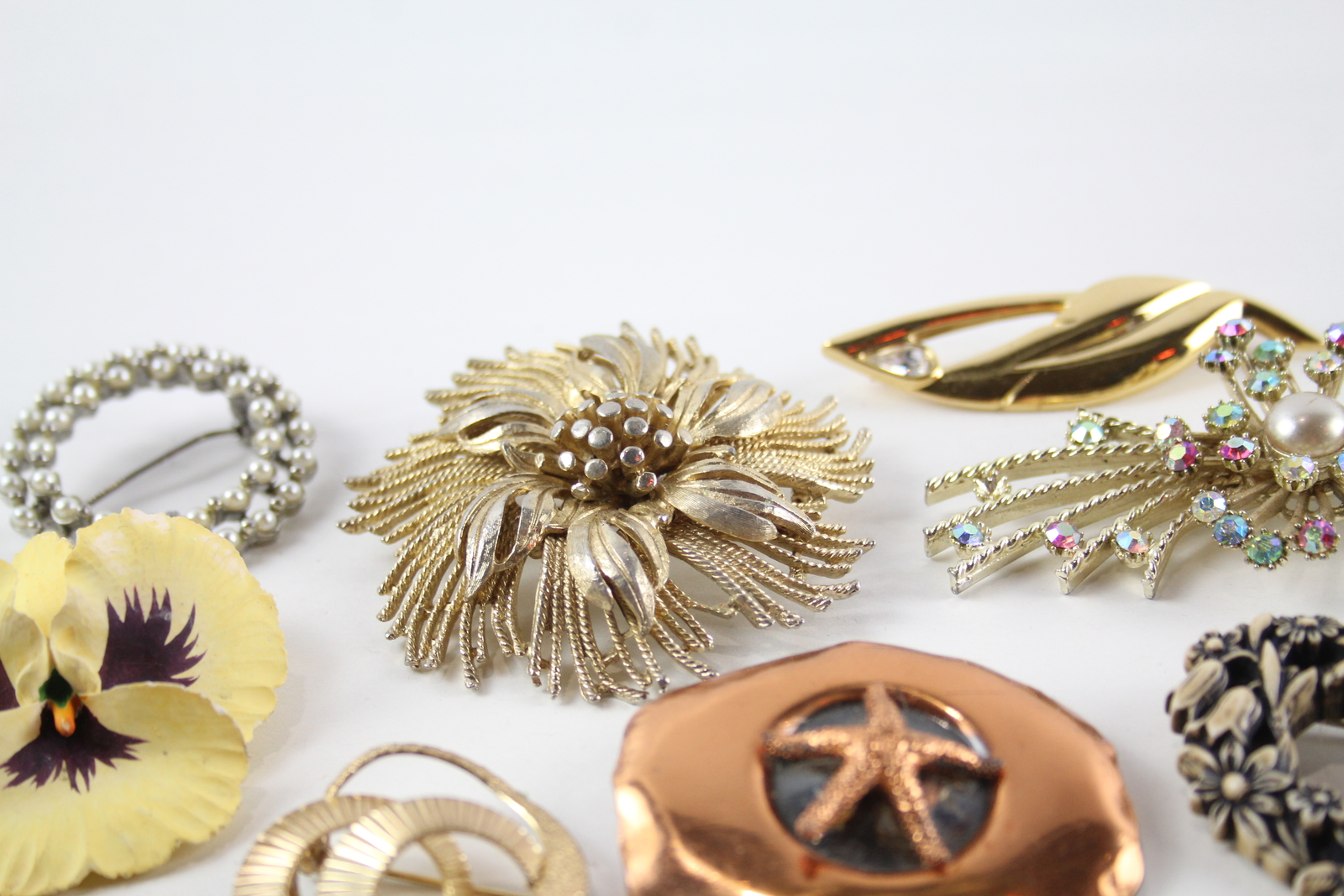 500g Bulk Brooches Rhinestone Leaf Faux Pearl Mixed Tone eBay