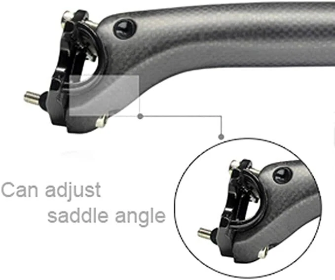 Tija de sillín de bicicleta Sillín de bicicleta Asiento delantero Fibra de carbono Tija de sillín Brillante 27.2/31.6 Foto 3 de 4