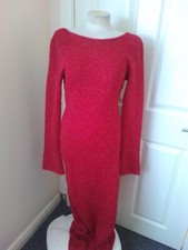 Prettylittlething Red Backless Dress Size Medium 