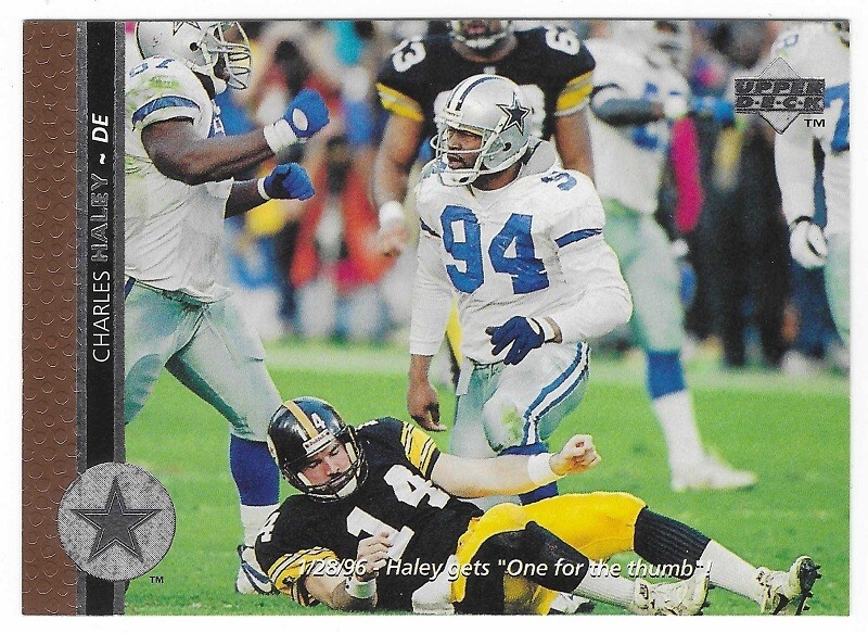 CHARLES HALEY 1996 Upper Deck Football # 218 Dallas Cowboys HOF NM - MT
