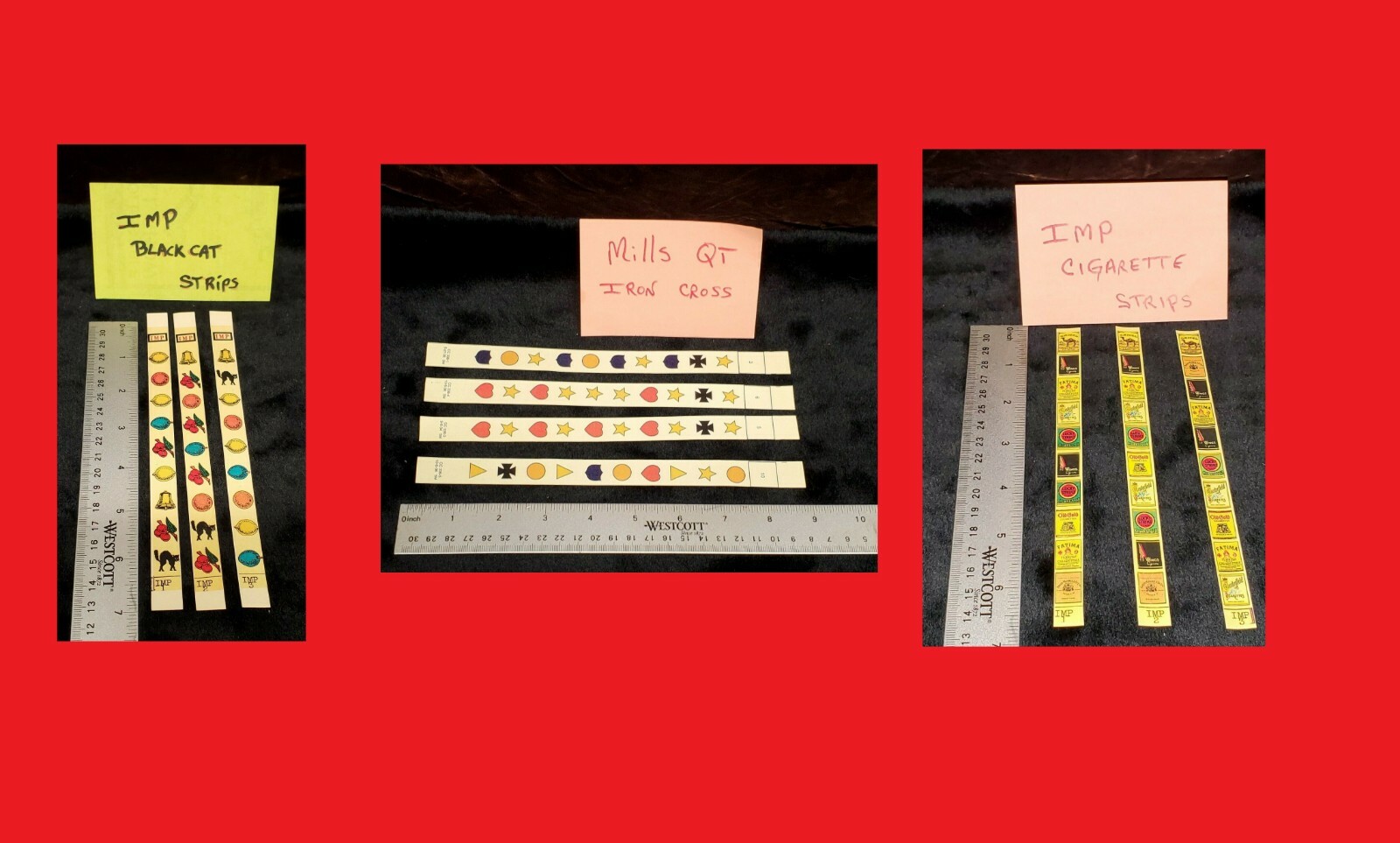 SPECIAL AUCTION REEL STRIPS ANTIQUE SLOT MACHINE REEL STRIPS 4 SETS eBay
