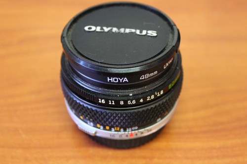 Olympus OM-System Zuiko Auto S 50mm f/1.8 Camera Lens W/ Hoya 49mm UV Filter