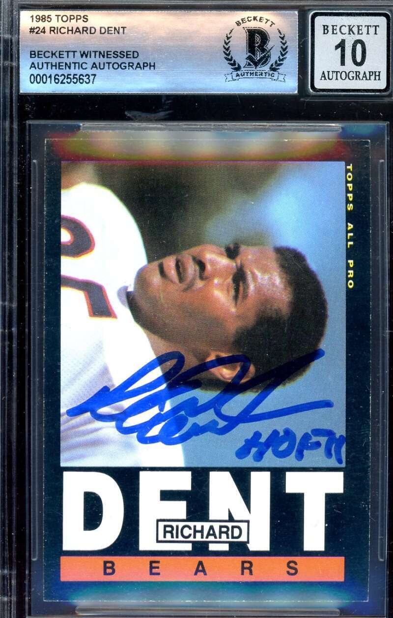 Richard Dent Gem Mint 10 Beckett BAS Signed 1985 Topps Rookie Autograph
