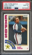 1984 TOPPS NESTLE HAND CUT 393 GARY CARTER PSA GEM MT 10