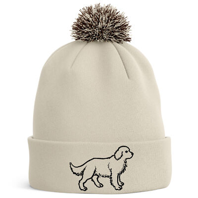 Labrador Retriever Bommelmütze Umriss Hund bestickt Labor Winter Spaziergänge Damen