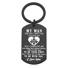Husband Boyfriend Gifts from Wife Girlfriend - to My Man Keychain Gifts for