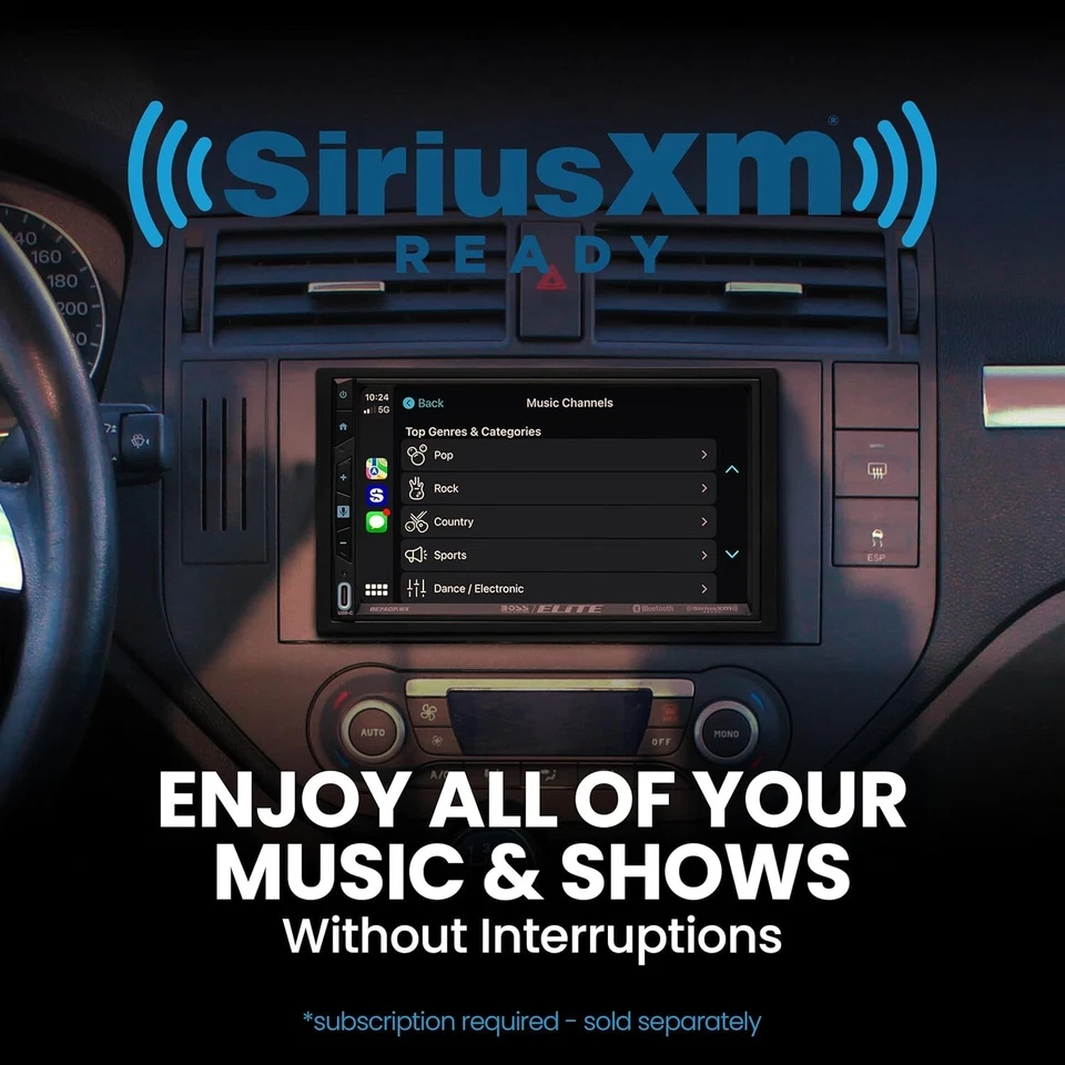 BOSS BE7ACP.WX Car Stereo 2-Din Wireless Apple CarPlay Android Auto 7" SiriusXM - Image 3 of 4