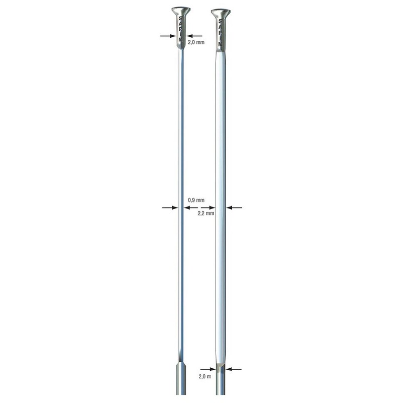 sapim cx-ray silver spokes, straight-pull lengths from 276 to 296mm