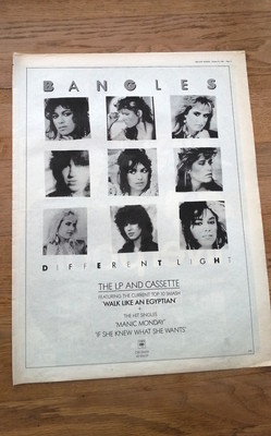 BANGLES Different Flight 1986 UK Poster size Press ADVERT 16x12 inches