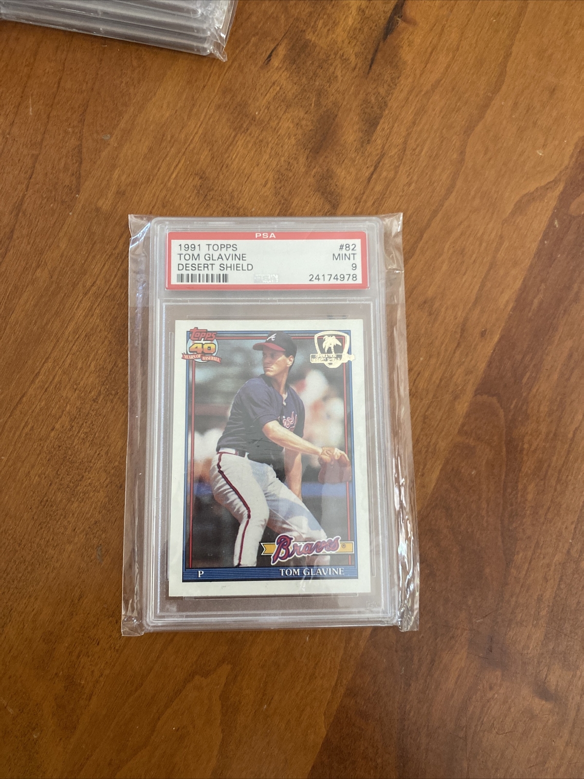 1991 Topps Desert Shield #82 Tom Glavine PSA 9 Atlanta Braves *AUTHENTIC*