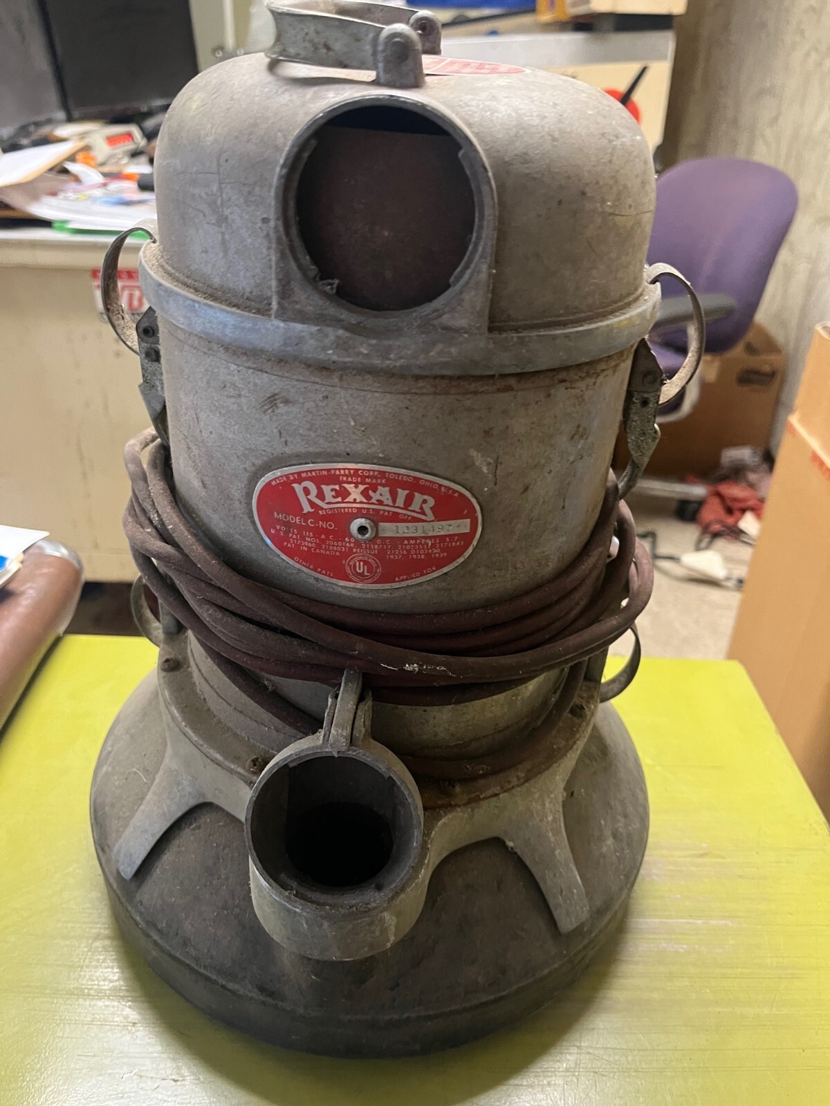 Vintage Model C Rexair Rainbow Vacuum 1950s Powers On No Attachments