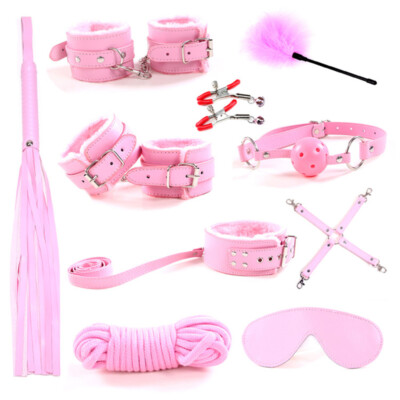 +10 Pieces Binding Kit Restraint Set  Love Handcuffs