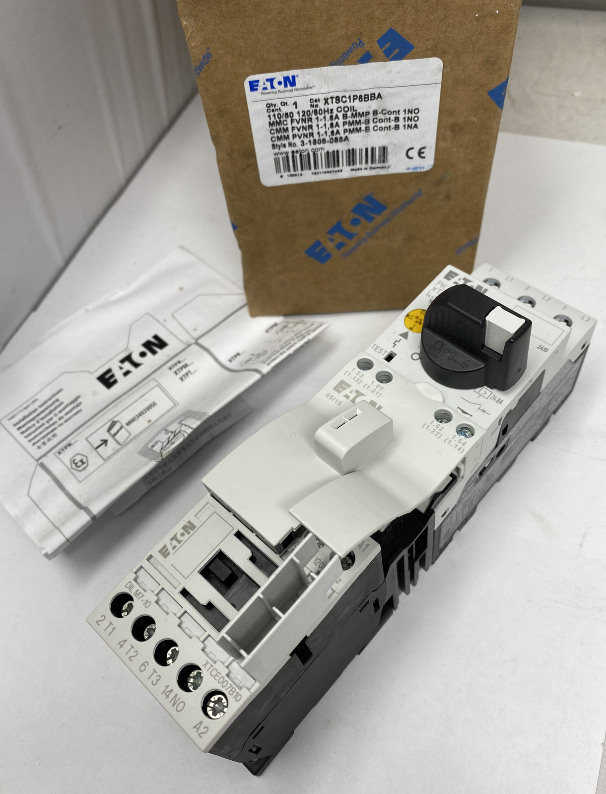 EATON Cutler Hammer XTSC1P6BBA Motor Starter 1-1.6A 120VAC Coil (NEW)