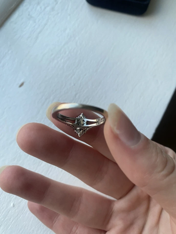 LabGrown Diamonds Marquise-Cut Halo Engagement Ring 3/4 ct tw 14K White Gold SZ8 - Image 4 of 4