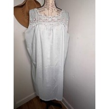 Vintage, Lace embroidered, pin-tuck lightweight, semi sheer nightgown
