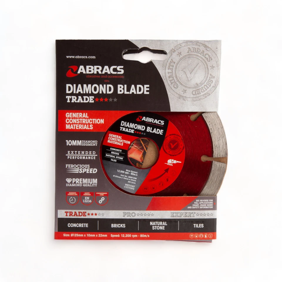 Abracs Diamond Cutting Disc 115mm 125mm 230mm & 300mm Angle Grinder Blade Discs - Image 3 of 4
