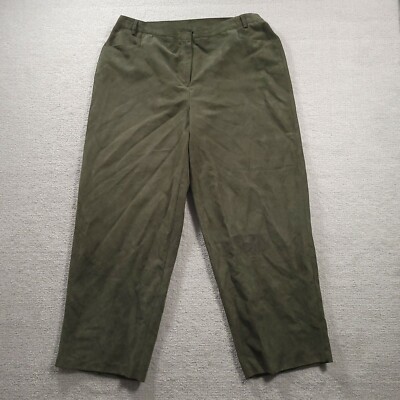 Jaclyn Smith Plus Size 20W Dress Pants Green Suede Like High Rise Elastic  Waist | eBay