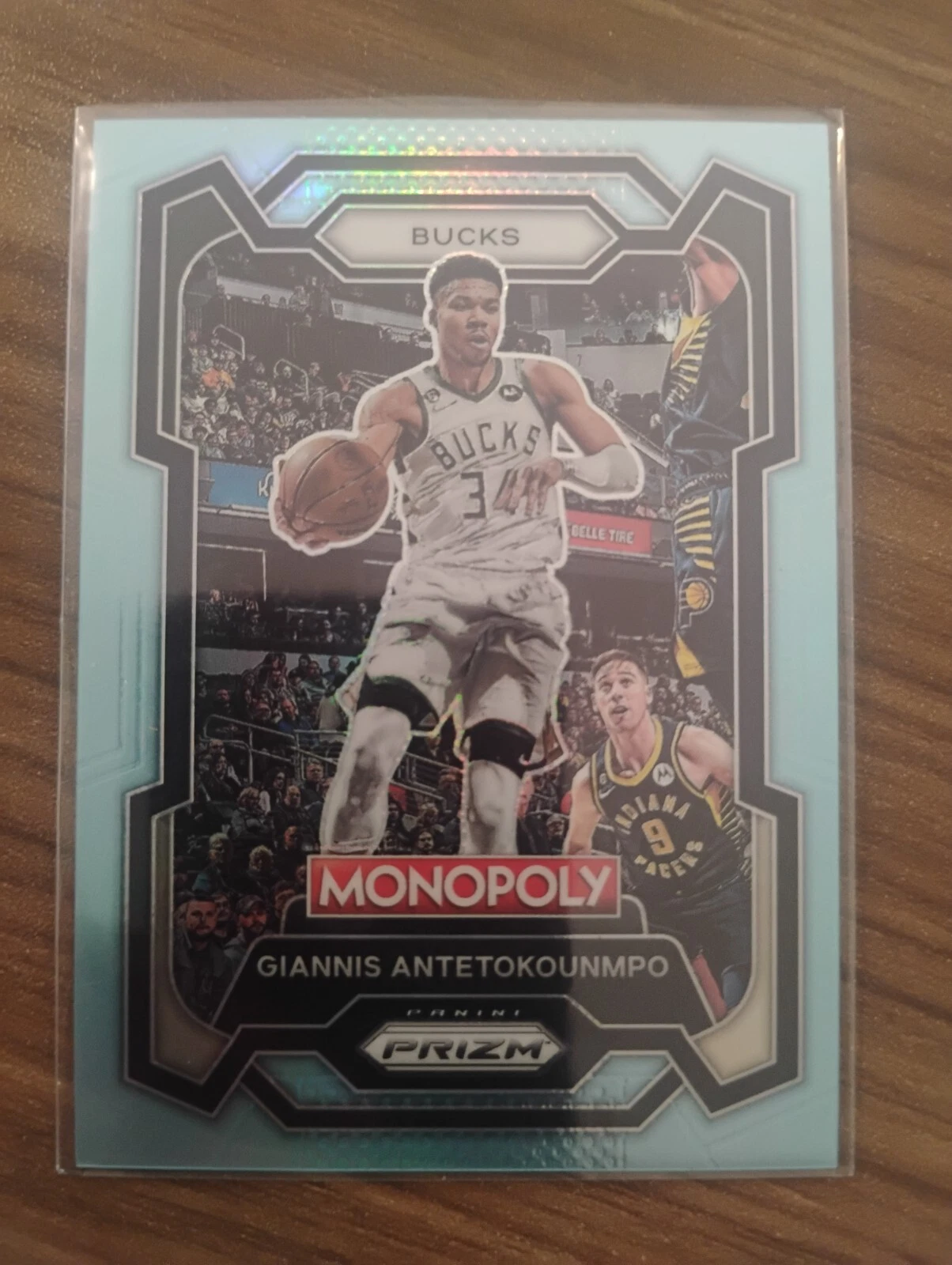 2023-24 Panini Prizm Monopoly - Giannis Antetokounmpo #49 Light Blue Prizm /199