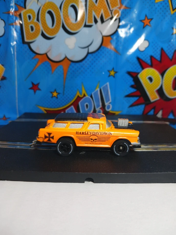 Carro de resina personalizado Ho Aw Mega G 1955 Chevy Nomad Harley Davidson tema Slotcar Foto 4 de 4