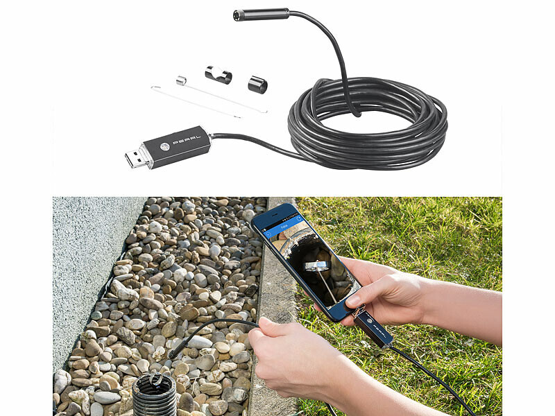 Caméra endoscopique USB SOMIKON flexible de 5 m pour smartphone OTG et PC