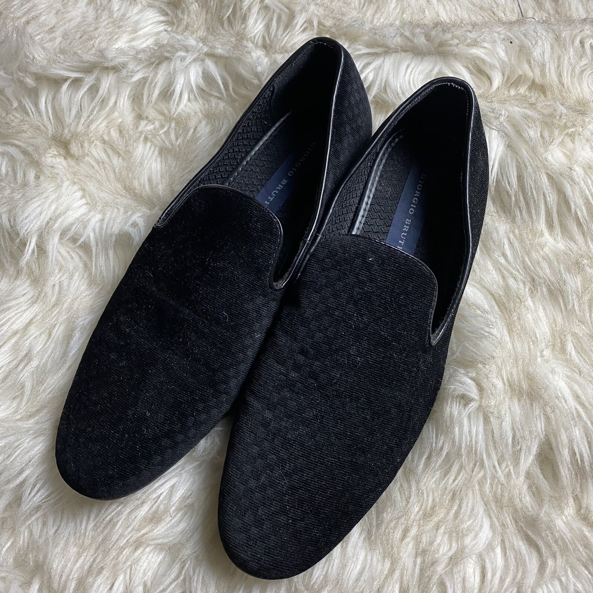 Giorgio Brutini Shoes Sz 10.5 M Black Loafer Velvet Men | eBay display picture 2