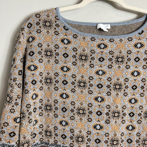 J Jill Pullover Linen Cotton Blend Sweater-Multicolor-3/4 Sleeves-Large - Picture 3 of 11