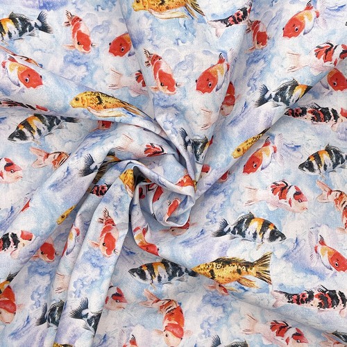 100% Cotton Sea Life Aquarium Fish Whale Novelty Kids Children Craft Fabric | FQ - Picture 5 of 13