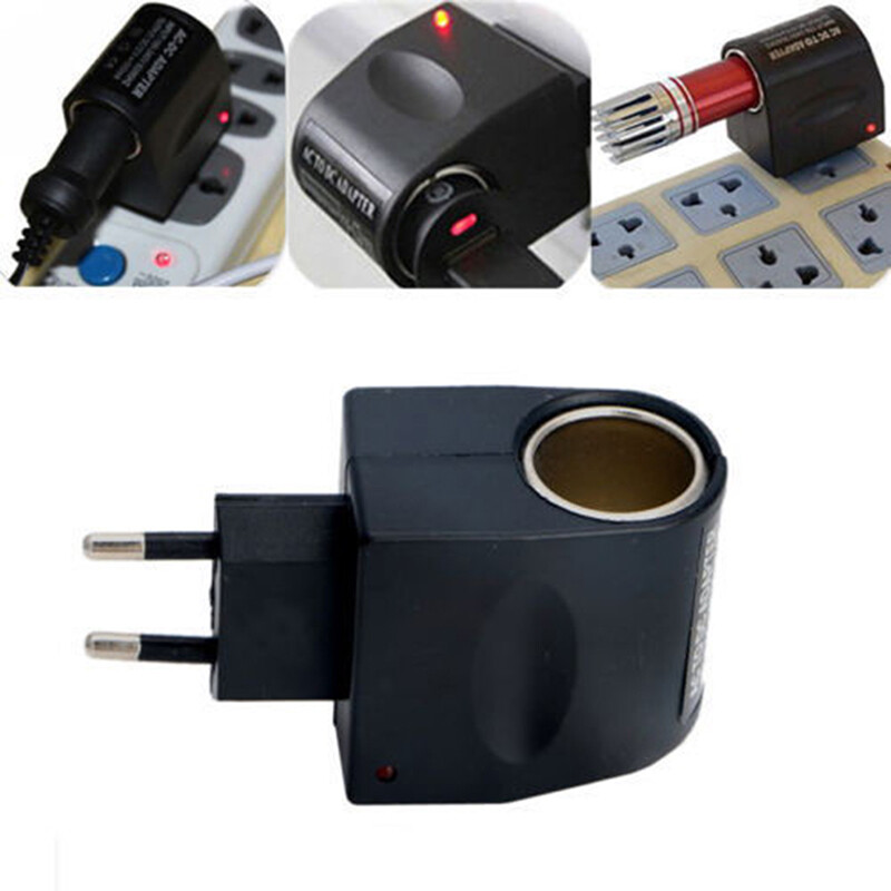 Premium AC To DC 12V 220V Wall Power EU Plug Car Cigarette Lighter