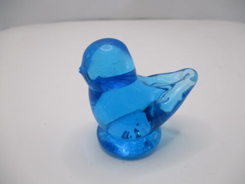Blue Glass Bird 2" x 2" Signed by Ron Ray 1995 - Afbeelding 1 van 3
