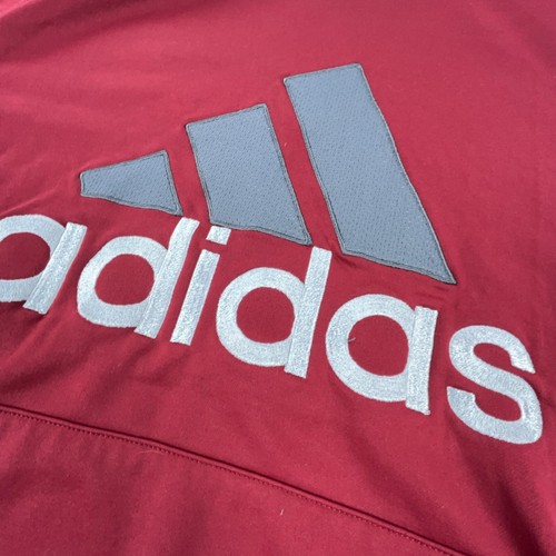 Adidas Hoodie Boys Large Red Gray Sweatshirt Sweater Performance Youth Kids Logo - Picture 5 of 10