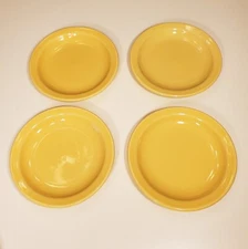 4 Homer Laughlin Restaurant Ware Colorations Sunflower Yellow Small Plates 7 1/4