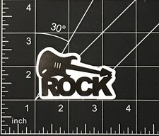 Guitar Rock - Vinyl Sticker Rock Band Music Durable Black  White