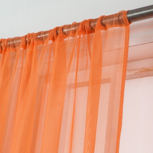 Set of (Two) 2 Sheer Curtain Panels - Window Panels in Many Sizes and Colors - Picture 30 of 109