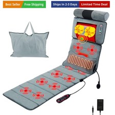 Full Body Electric Massage Mat with Heat, 10 Vibration Motors 3 Timers, Vibra...