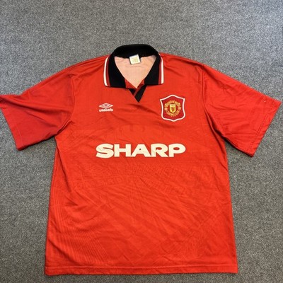 Vintage 90's Manchester United Umbro Collared Jersey Adult Large