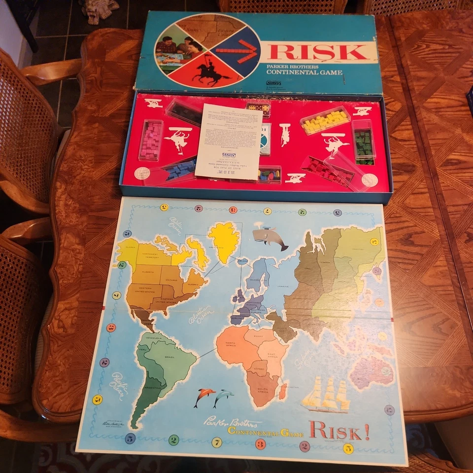 VTG 1959 Risk! Parker Brothers Continental Board Game 100% Complete  - Image 2 of 2
