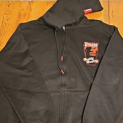 Dixxon Men's Black Fleece Full Zip Graphic Print Halloween Hoodie 2X Orlok 