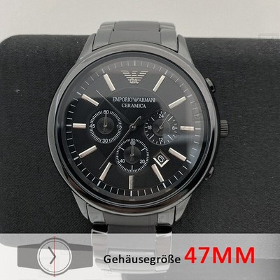 Emporio Armani AR1451 Keramik Gurt Schwarz Zifferblatt Analogue Herrenuhr