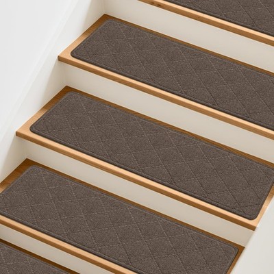 Non-Slip Stair Treads 15-Pack, 8''x30'' Washable Carpet for Kids, Pets & Elders
