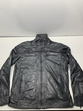 Black Rivet Leather Moto Style Jacket Men s Medium Black